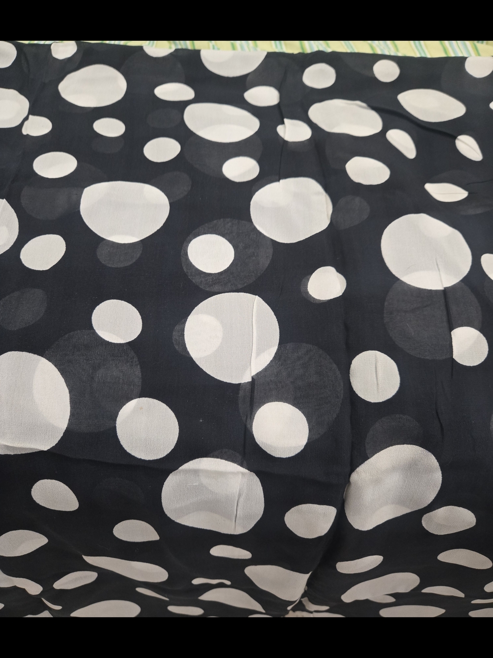VINTAGE LARGE SMALL POLKA DOT CHIFFON FABRIC